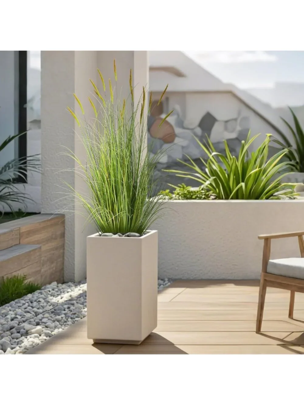 3ft Artificial Cattail & Onion Grass Floor Plant - Indoor/Outdoor Decor, Gift
